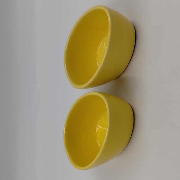Crate & Barrel Egg Cups Easter Yellow Ceramic. - Picture 3 of 7